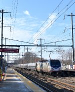 Westbound Amtrak NER heading away from PJC Station